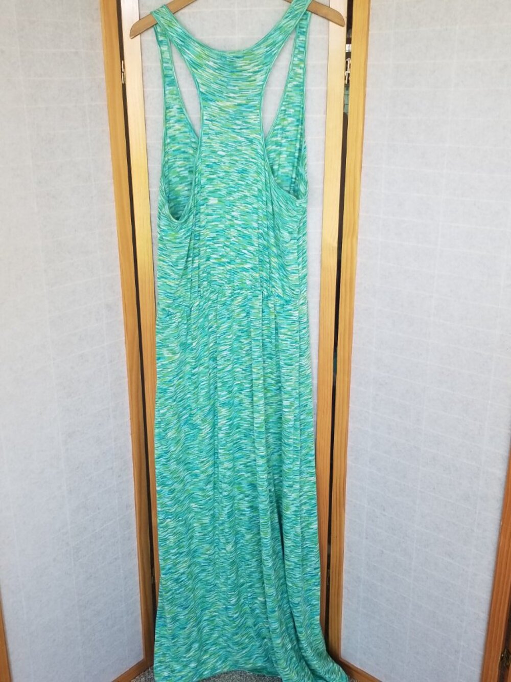 Gap Maxi Dress Stretch Knit Green Beach Casual Summer Dress XL - Picture 3 of 11